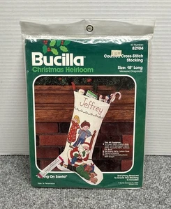 Bucilla Cross Stitch Christmas Holiday Stocking Kit Vintage - Picture 1 of 2