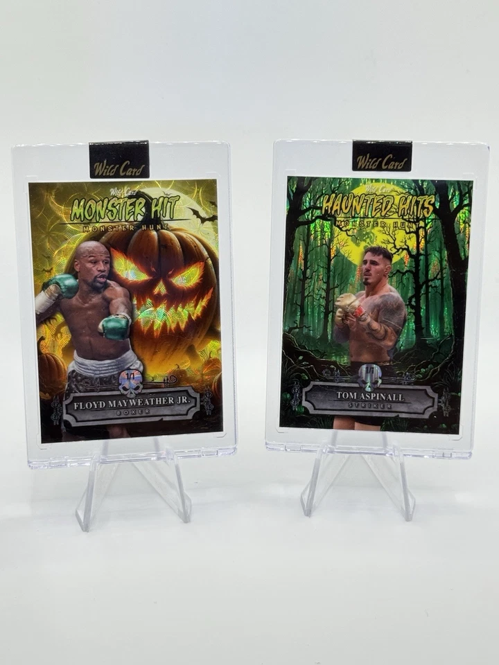2025 Wild Card Haunted Hits Monster Hits - 1/1 Tom Aspinall & Floyd Mayweather - Image 1 of 2