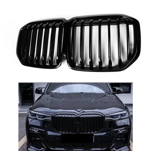 Car Front Bumper Kidney Grille Grill Glossy Cover Kit For BMW X7 G07 2019-2022 - Picture 1 of 5