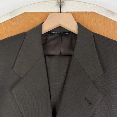 Jack Victor Suit Mens 38R Green 3 Button 100% Wool Canvas Pants 34x28 Pleated - Image 1 of 4