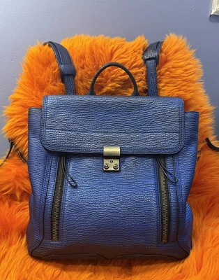 Mochila Phillip Lim 3.1 metálica azul cobalto pashli Foto 1 de 4