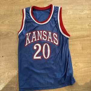 Vintage Dodger Kansas Jayhawks Basketball Jersey Youth #20 🔥‼️ - Picture 1 of 3