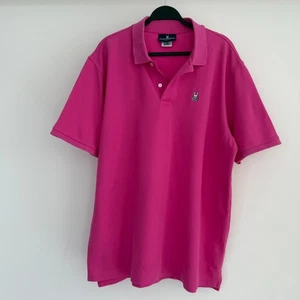 Psycho Bunny Polo Shirt Mens 8 2XL Pink Pique Cotton Golf Tennis Preppy Casual - Picture 1 of 12