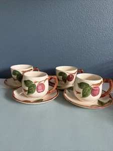 Vintage Franciscan Apple Tea Cups and Saucers Lot of 4 Sets - Picture 1 of 7