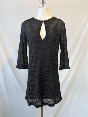 Missoni Shift Dress Black Sparkle With Internal Slip Made In Italy S/M - Image 1 of 4