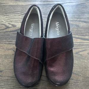 Alegria Lauryn LAU-869W Sz 37 W 7/7.5 Wide US Shoes Cross Strap Wine Leather - Picture 1 of 9