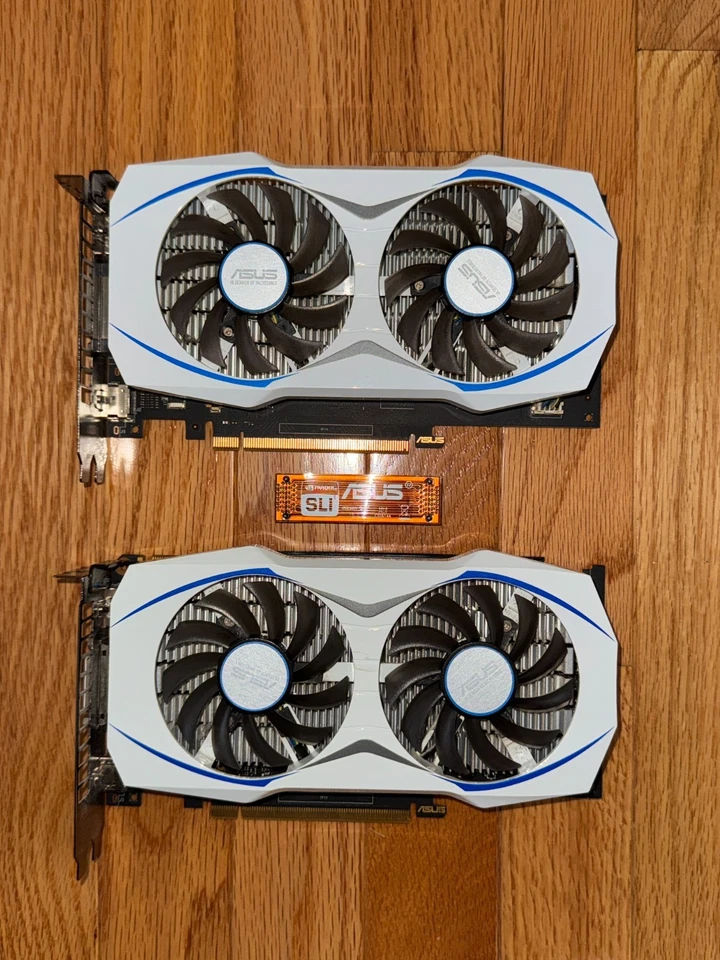 x2 Used ASUS GTX 950 OC SLI (2GB GDDR5) with SLI Bridge - Image 1 of 2