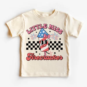 Little Miss Firecracker 4th Of July Shirt - Independence Day Tee - Picture 1 of 4