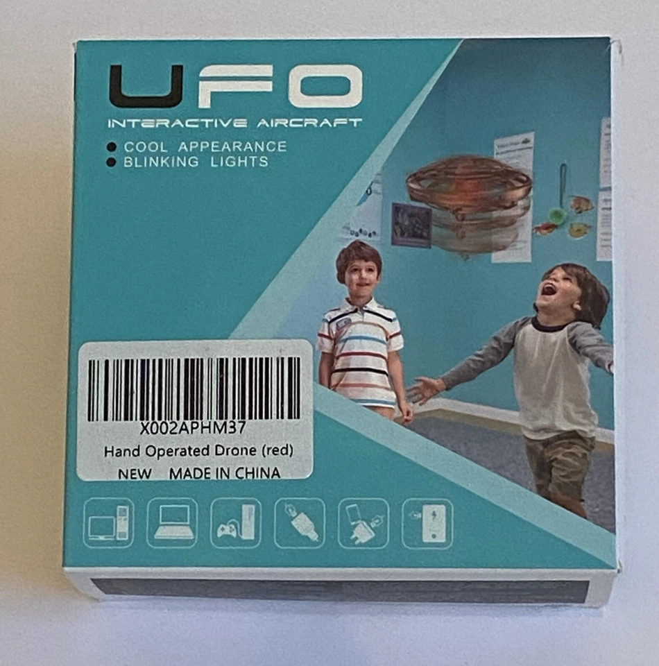 Cpsyub UFO Interactive Aircraft Red Hand Operated Drone   - Image 1 of 1
