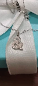 Tiffany & Co. Diamant 💎 Ampersand & 16-18" Adj Halskette 18K Weißgold 750 -NEU - Bild 1 von 7