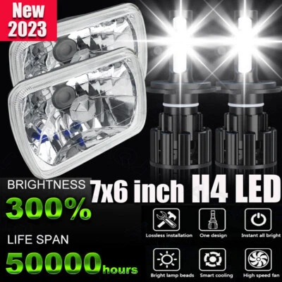 Pair 7x6"LED Headlights Seal Hi/Lo Beam LAMP For Mitsubishi Mighty Max Nissan Foto 1 de 4