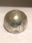 Vintage Sterling Silver Bubble Dome Siam Etched Ring Size 6  4.4g