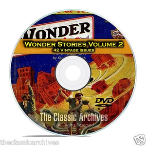 Wonder Stories, Vol 2, 42 Vintage Pulp Magazine, Golden Science Fiction DVD C62 - Picture 1 of 6