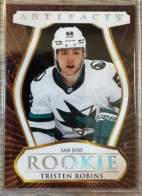 2023-24 UPPER DECK ARTIFACTS TRISTEN ROBINS SP LEATHER RC INSERT #191 SHARKS! - Image 1 of 2