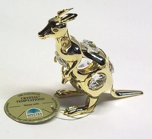 3747 Kangaroo Swarovski Crystal Strass 24K Gold Plated Spectra Crystal - Picture 1 of 2
