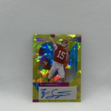 2023 Leaf Vivid Football Ty Simpson Auto Yellow Cracked Ice #7/1 #BA-TS2 Alabama