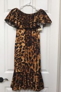 NWT LulaRoe Flirty Cici Leopard/cheetah Mermaid Silhouette Dress XXS 