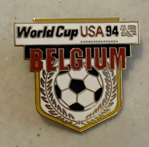 1994 World Cup of Soccer Pin - Belgium Shield Design by Peter David - Metal Pin - Picture 1 of 2
