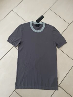 BNWTS. M&S AUTOGRAPH. SIZE XS (8). LOVELY DARK GREY KNITTED LAYER TOP - Image 1 of 4