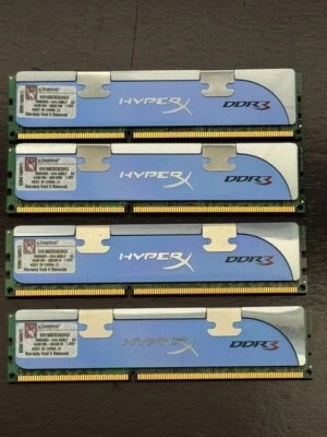 USED Kingston Hyper 8GB DDR3 Desktop Memory KHX1600C8D3K3/6GX Kit - Image 1 of 2
