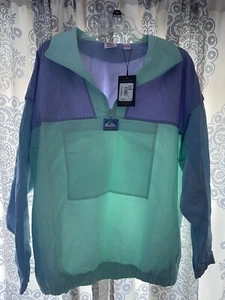 NWT! Quiksilver Stranger Things Lenora Teal/Purple Windbreaker Large - Picture 1 of 4