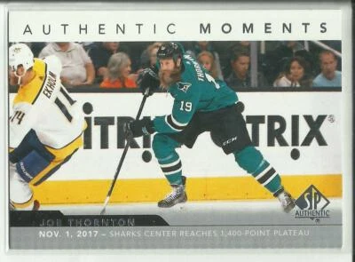 2017-18 SP Authentic #112 Authentic Moments Joe Thornton - Image 1 of 2