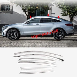 Para Benz GLC-Class Coupe 17-23 Cromo Ventana Visera Sol Protección contra la Lluvia Deflector de ventilación - Imagen 1 de 6