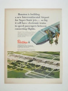 Vintage 1960s Houston Airport Robertshaw Print Ad Futuristic Train 1966 - Picture 1 of 2