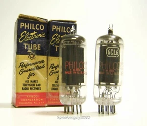 2X Philco Pentode Power Tubes / 6CL6 / 312 5505 -- KT - Picture 1 of 3