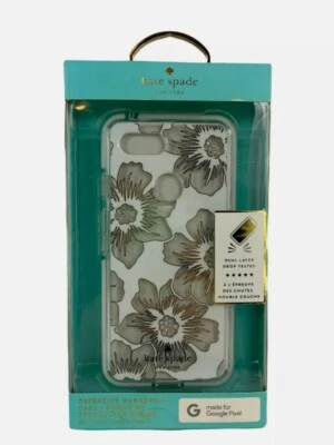 Kate Spade Defensive Hardshell Case for Google Pixel 3 - Reverse Hollyhock/Cream - Image 1 of 3