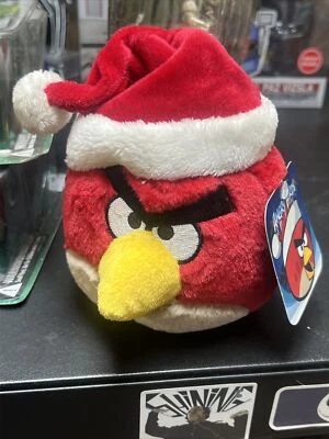 Angry Birds Plush Red Bird w/ Santa Hat No Sound 5” Christmas Rare - Image 1 of 4
