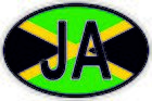 Sticker aufkleber Nationalit&#228;tenkennzeichen flagge fahne JA jamaika