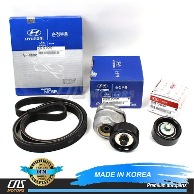 GENUINE V-Ribbed Belt & Tensioner Kit for 10-13 Hyundai Genesis Coupe 2.0L⭐⭐⭐⭐⭐ Foto 1 de 4