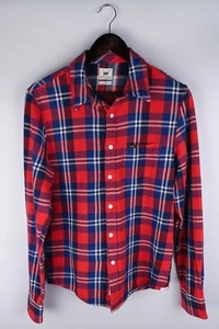 Lee Men Casual Flannel Shirt Slim Fit Red Check Cotton size S - Picture 1 of 6