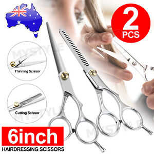 2pcs 6" Hairdressing Scissors Hair Salon Barber Shears Cutting Thinning Tool Set