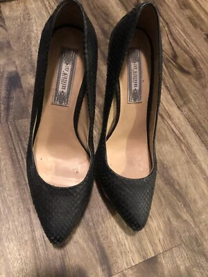 Ivy Kirzhner Womens Slip On Platform Snakeskin Pumps Black Leather Size 9 - Image 1 of 3