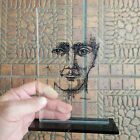Vintage Merle Edelman - Rare - Human Face -  Hand Signed Lucite Sculpture
