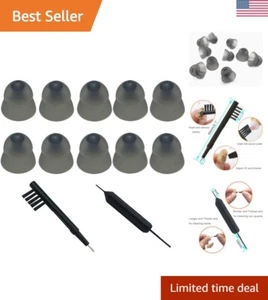 Comfortable Smokey Hearing Aid Ear Tips with Cleaner - Perfect Fit, Medium Size - Picture 1 of 9