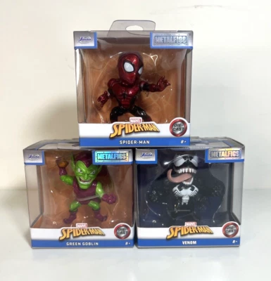Marvel Spider-Man, Green Goblin, & Venom Metalfigs Die-Cast 2.5" Figures (3) NEW - Image 1 of 4