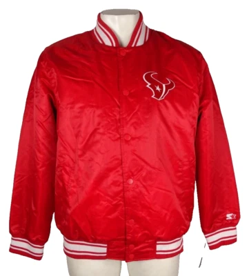 Houston Texans NFL Starter Men's Full-Snap Bomber Jacket