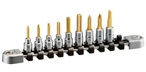 NEPROS 1/4" HEX BIT SOCKET 9 PCS SET (2～6mm/PH1,2/SLOTTED6mm) NTBT209A - Picture 1 of 1