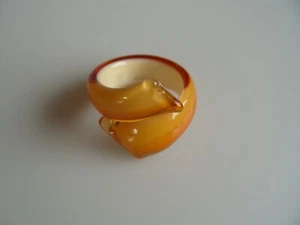 Ring Made From Original Murano Glass Jewelry Unique Handmade Colourful Size 19,5 - Picture 1 of 8