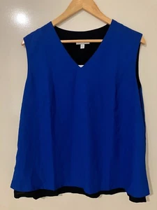 NNT Womens Anti Stain Sleeveless Blouse Soft Georgette Classic Fit V-Neck SZ 14 - Picture 1 of 6