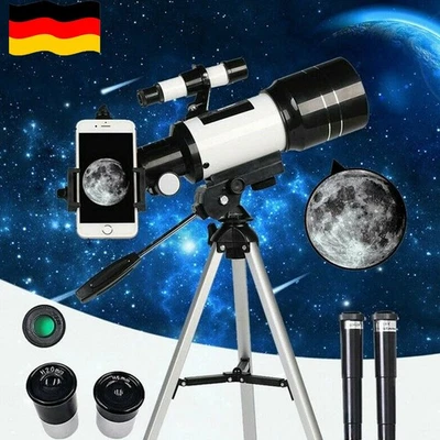 Astronomie Teleskop Astronomie Refraktor&Stativ Sternsucher Okularen 70mm/300mm - Bild 1 von 4
