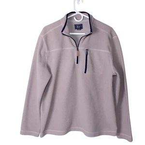 GH Bass And Co Herren Large Taupe Pullover Fleece 1/4 Reißverschluss vorne weich Langarm - Bild 1 von 9