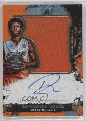 2021-22 Inception OTE Overtime Elite Orange /25 De'Vontes Cobbs Jumbo Patch Auto - Image 1 of 2