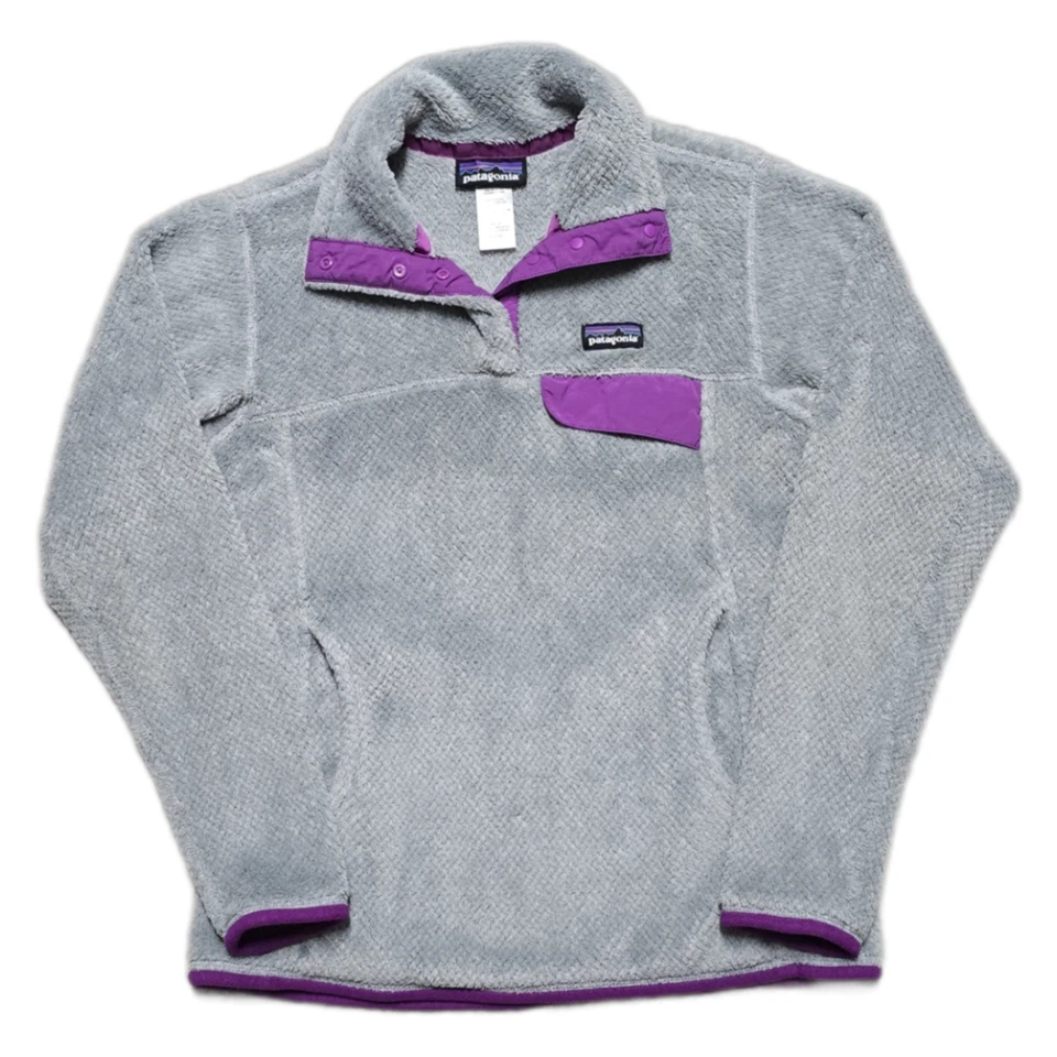 Pullover polar Patagonia gris púrpura re-herramienta Snap-T para mujer talla XS Foto 1 de 4