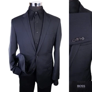 Hugo Boss THE GAMES 38S Sport Mantel Blazer Anzug Zwei Knopf Sakko Wolle gestreift - Bild 1 von 14
