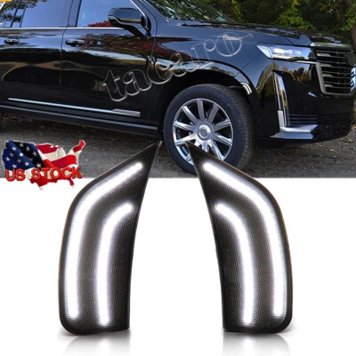 White Side Marker Lights For 2021-up Cadillac Escalade Chevy Suburban GMC Yukon - Image 1 of 4