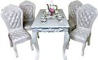 Eledoll 1:6 Dollhouse Dining Table & Chairs with Tea Set For 11.5" Fashion Doll